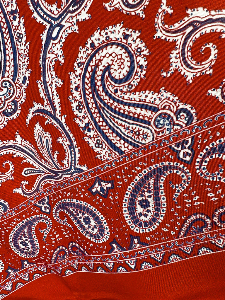 E Marinella Red Paisley Silk Scarf - House Of Huntington