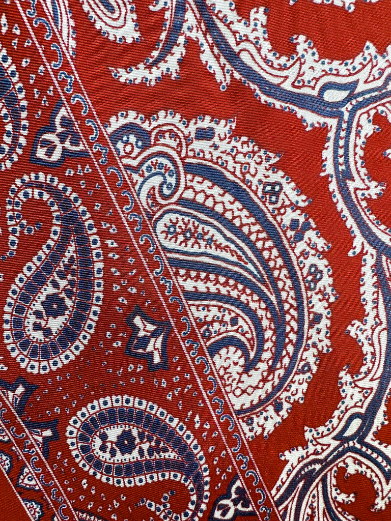 E Marinella Red Paisley Silk Scarf - House Of Huntington