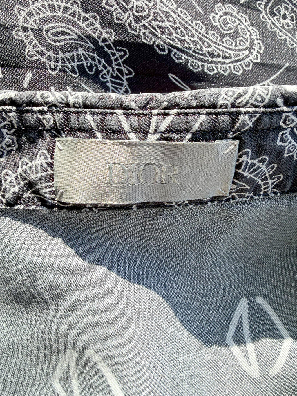 Dior Silk Bandana Paisley Shirt In Navy