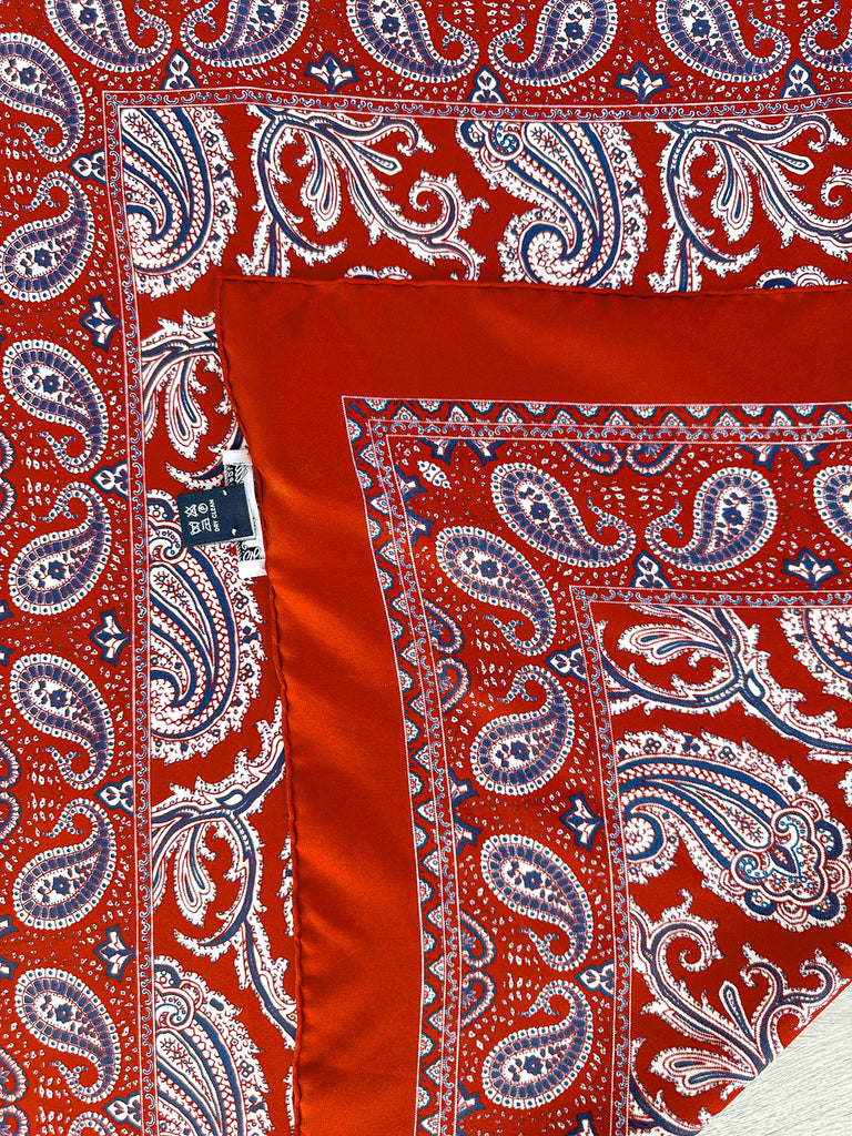 E Marinella Red Paisley Silk Scarf - House Of Huntington