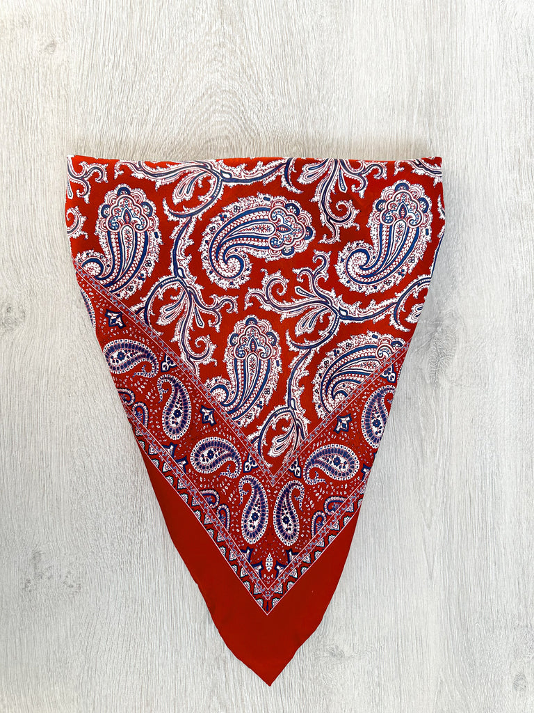 E Marinella Red Paisley Silk Scarf - House Of Huntington