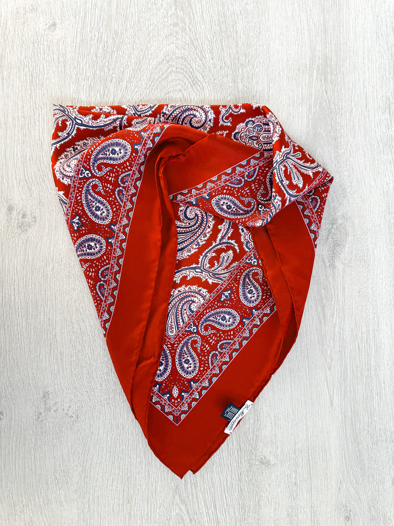 E Marinella Red Paisley Silk Scarf - House Of Huntington