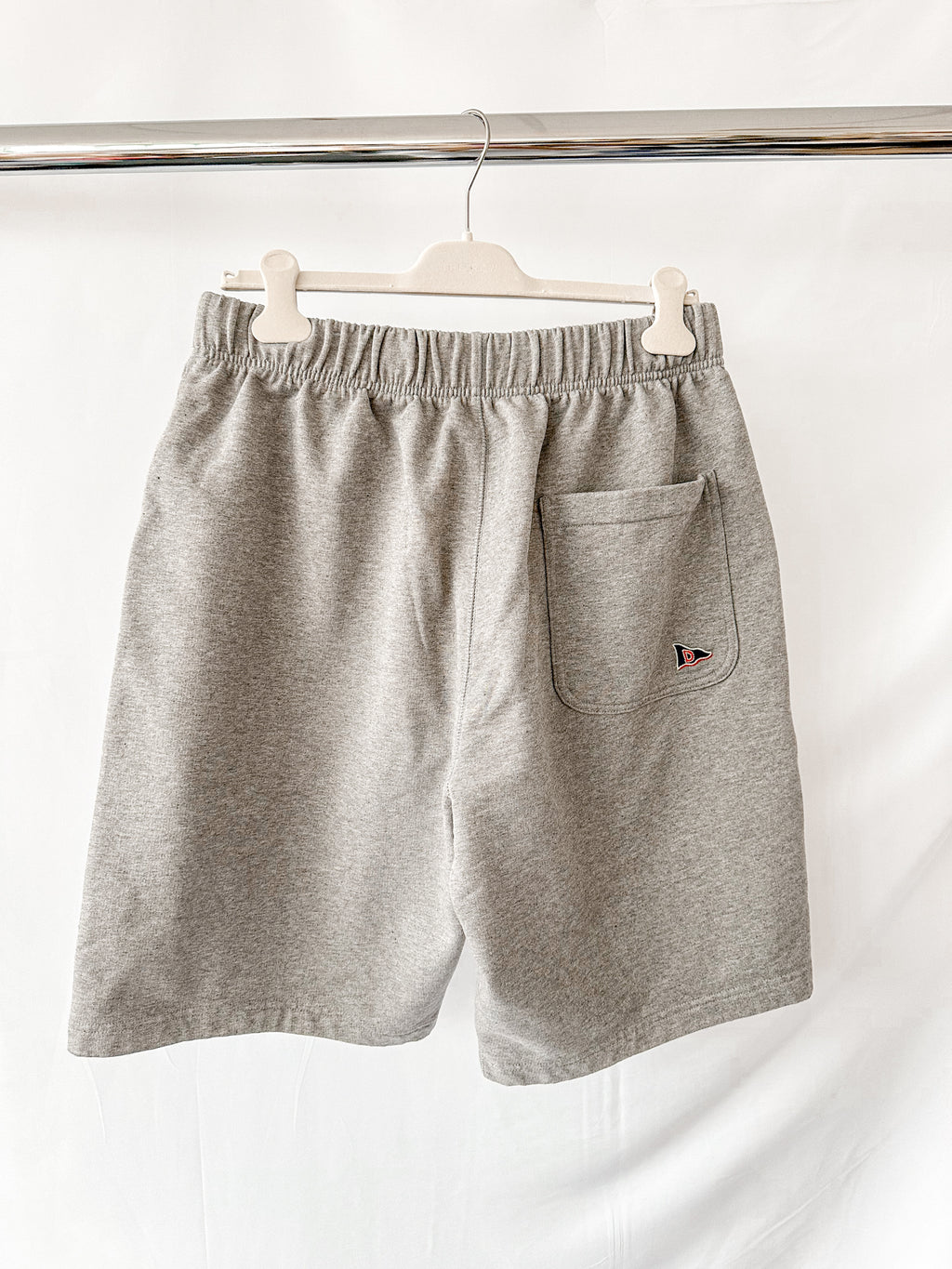 Drake's Grey Cotton D Flag Emblem Jogger Shorts