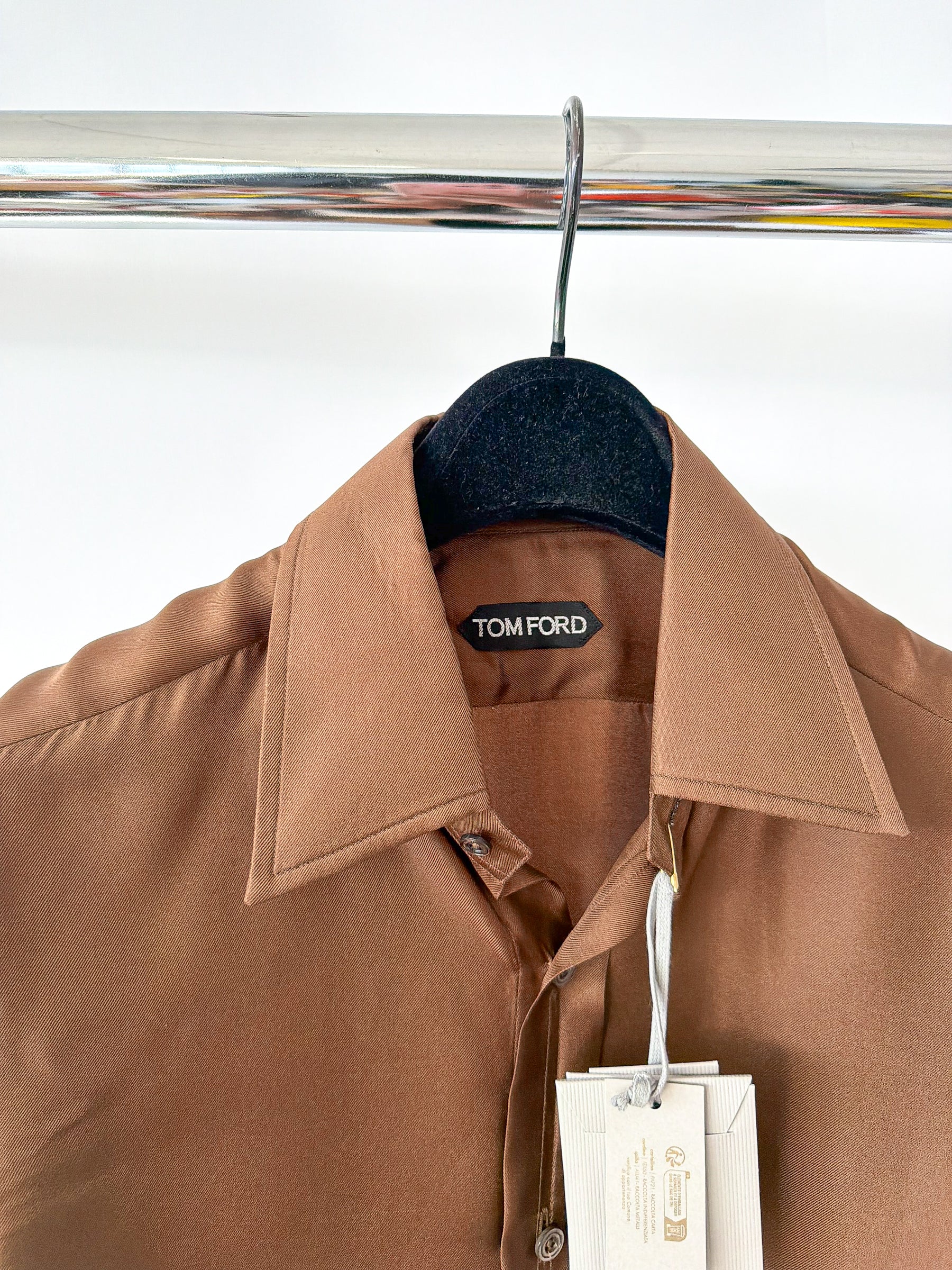 Tom Ford Brown Silk Shirt