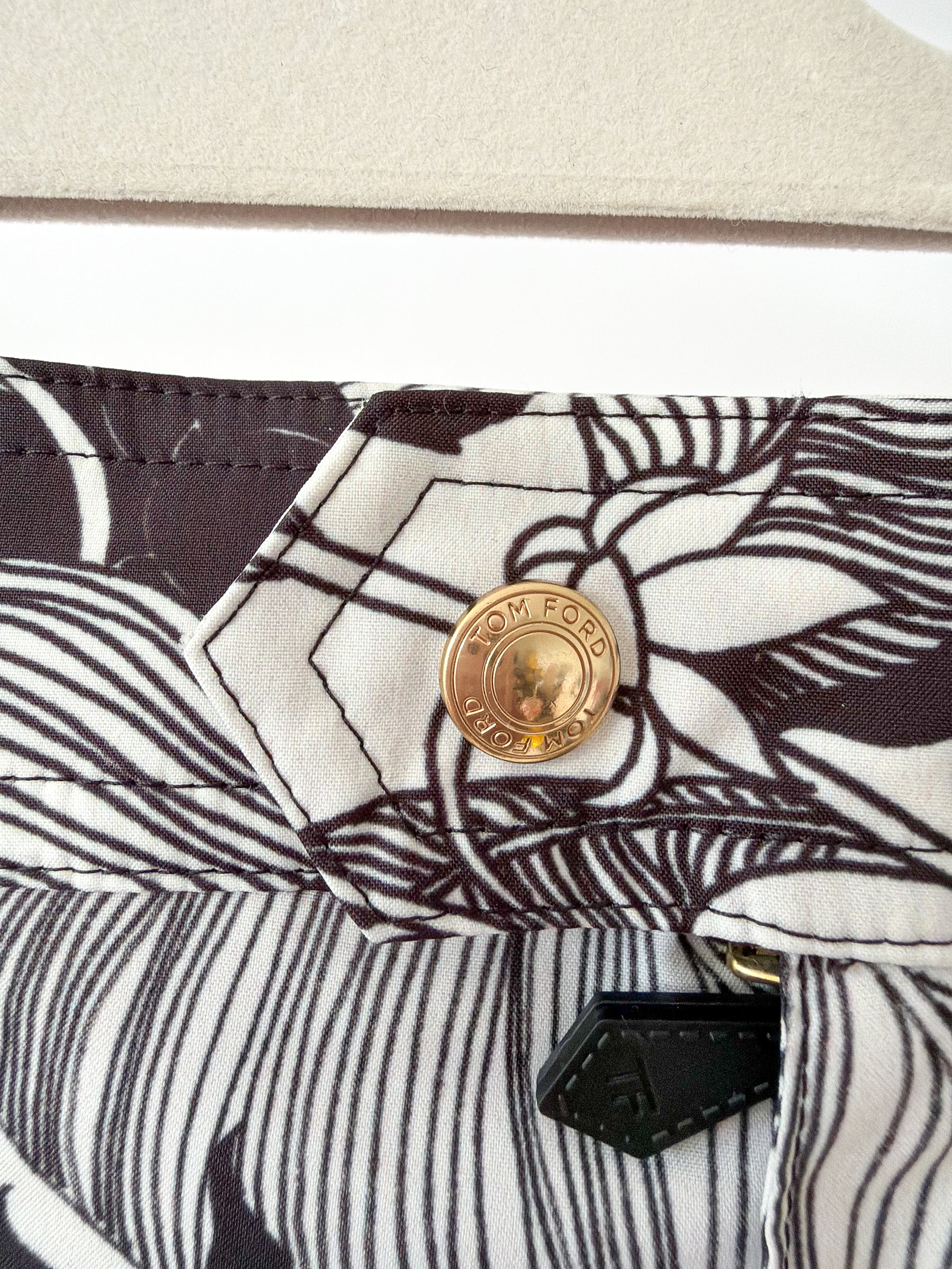 Tom Ford Black White Floral Swim Shorts