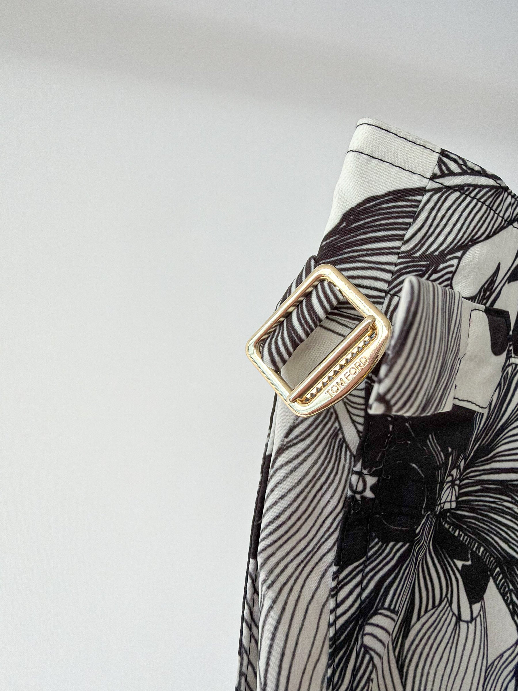 Tom Ford Black White Floral Swim Shorts