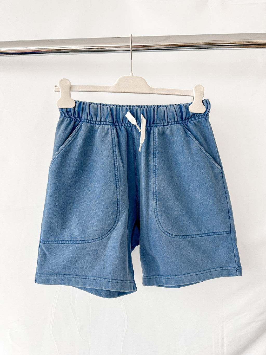 Drake's Acid Blue Cotton Drawstring Jogger Shorts