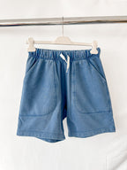 Drake's Acid Blue Cotton Drawstring Jogger Shorts