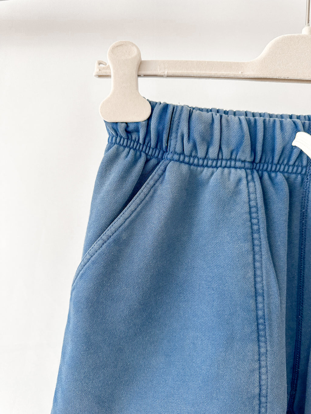 Drake's Acid Blue Cotton Drawstring Jogger Shorts