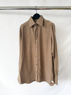 Chemise en soie marron mat Tom Ford
