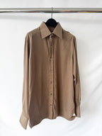 Chemise en soie marron mat Tom Ford