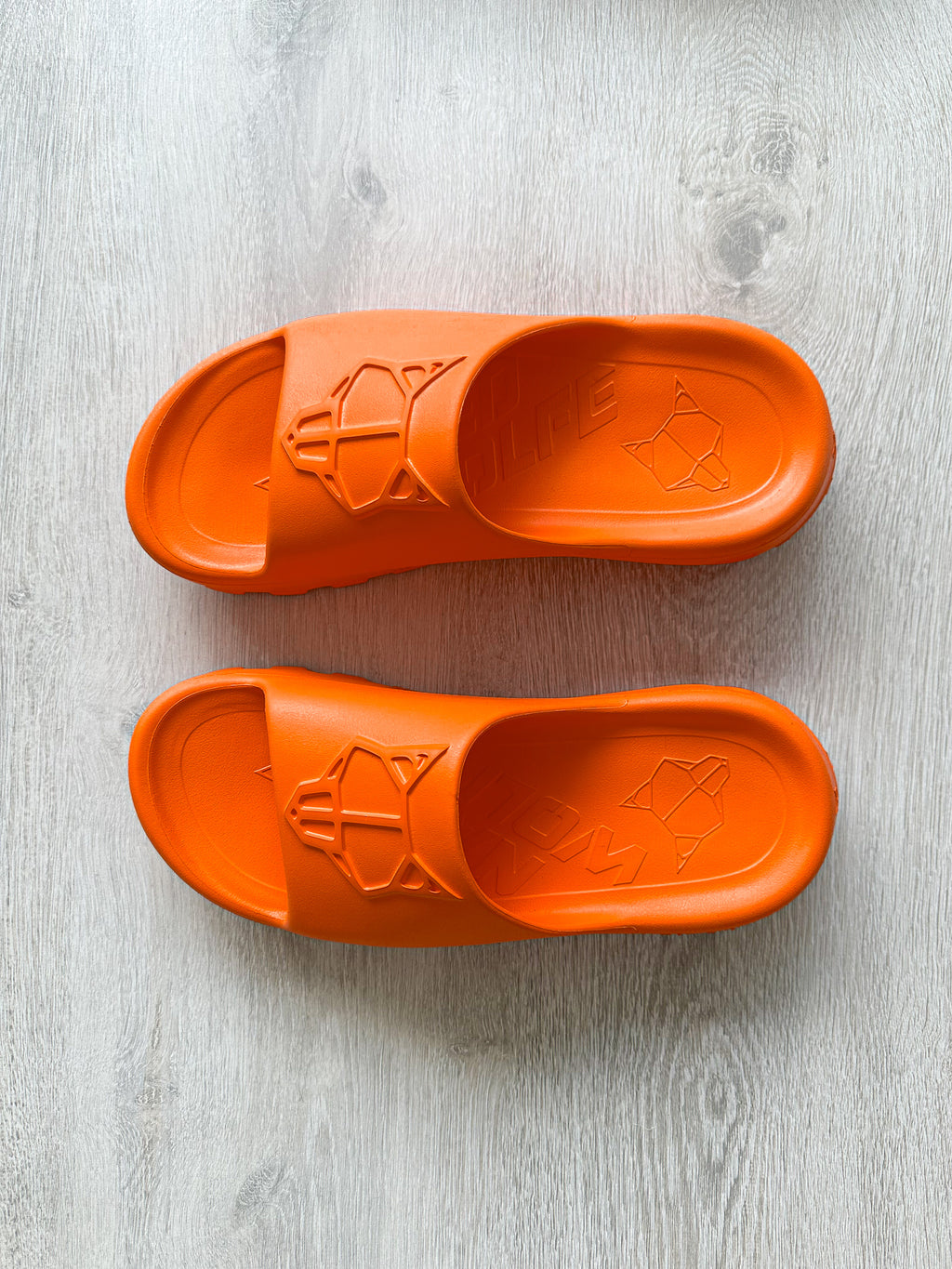 NAKED WOLFE Orange Tommy Waterproof Wolf Embossed Sandals - House Of Huntington