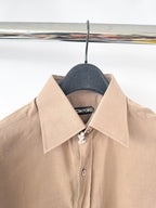 Chemise en soie marron mat Tom Ford