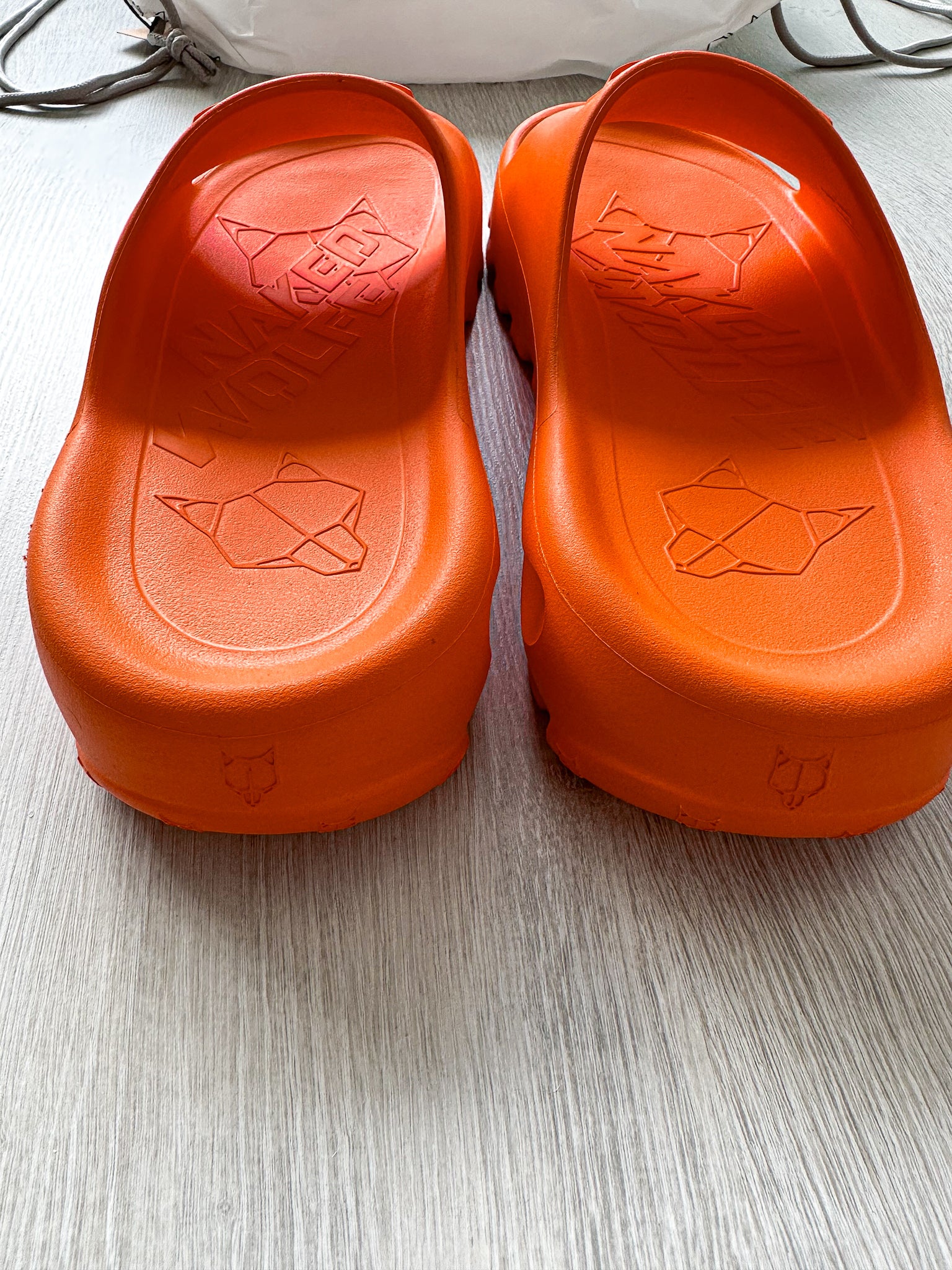 NAKED WOLFE Orange Tommy Waterproof Wolf Embossed Sandals - House Of Huntington