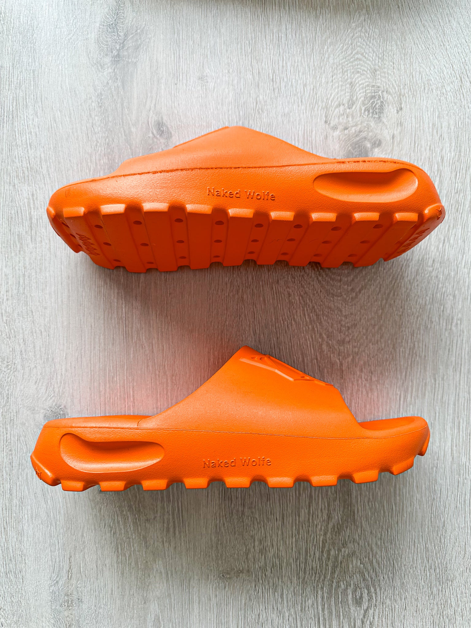 NAKED WOLFE Orange Tommy Waterproof Wolf Embossed Sandals - House Of Huntington