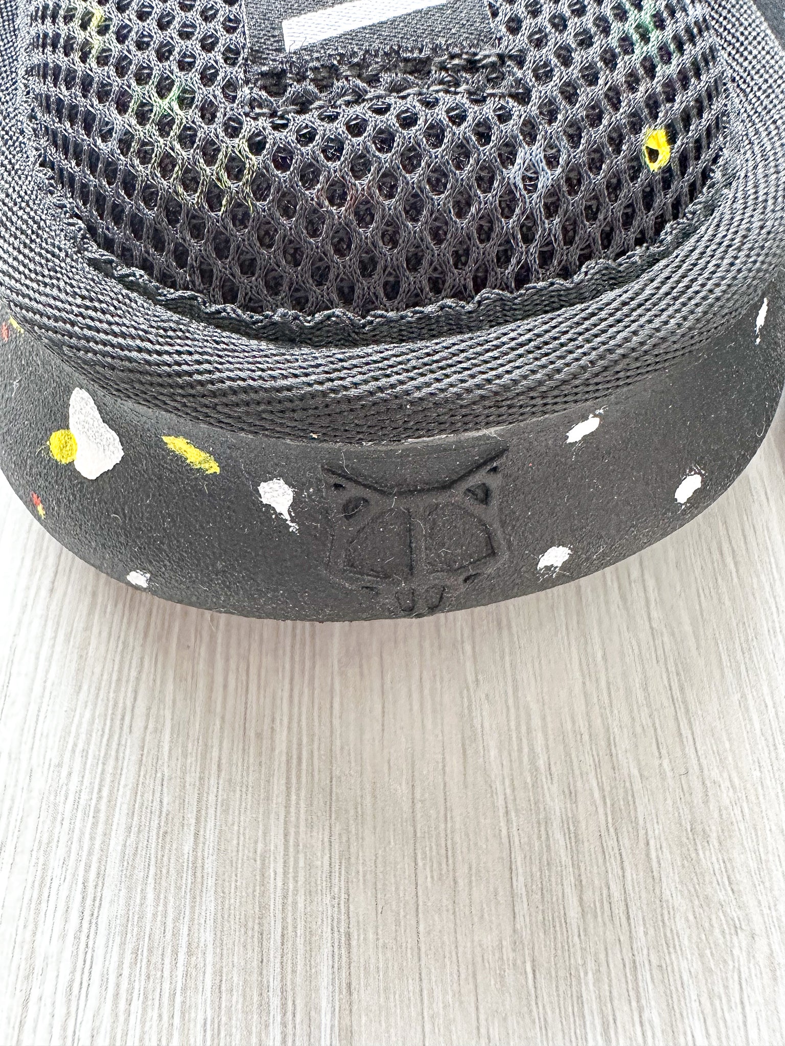 NAKED WOLFE Black Wolfe Embossed Graffiti Army Mesh Sandals Slide - House Of Huntington