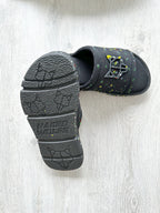 NAKED WOLFE Black Wolfe Embossed Graffiti Army Mesh Sandals Slide - House Of Huntington