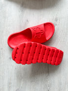 NAKED WOLFE Red Tommy Wolf Embossed Waterproof Sandals Slide - House Of Huntington