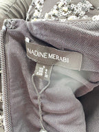 Nadine Merabi Black Lexi Beaded Embellished Feather Hem Mini Dress