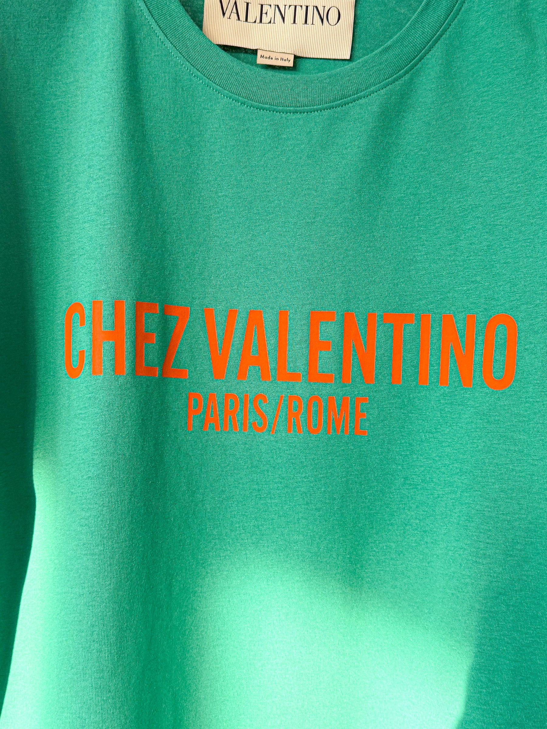 Valentino Green 'Chez Valentino' Print T-shirt
