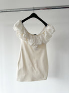 Alexandra Vauthier White Voluminous Ruffle Trim Off Shoulder Mini Dress - House Of Huntington