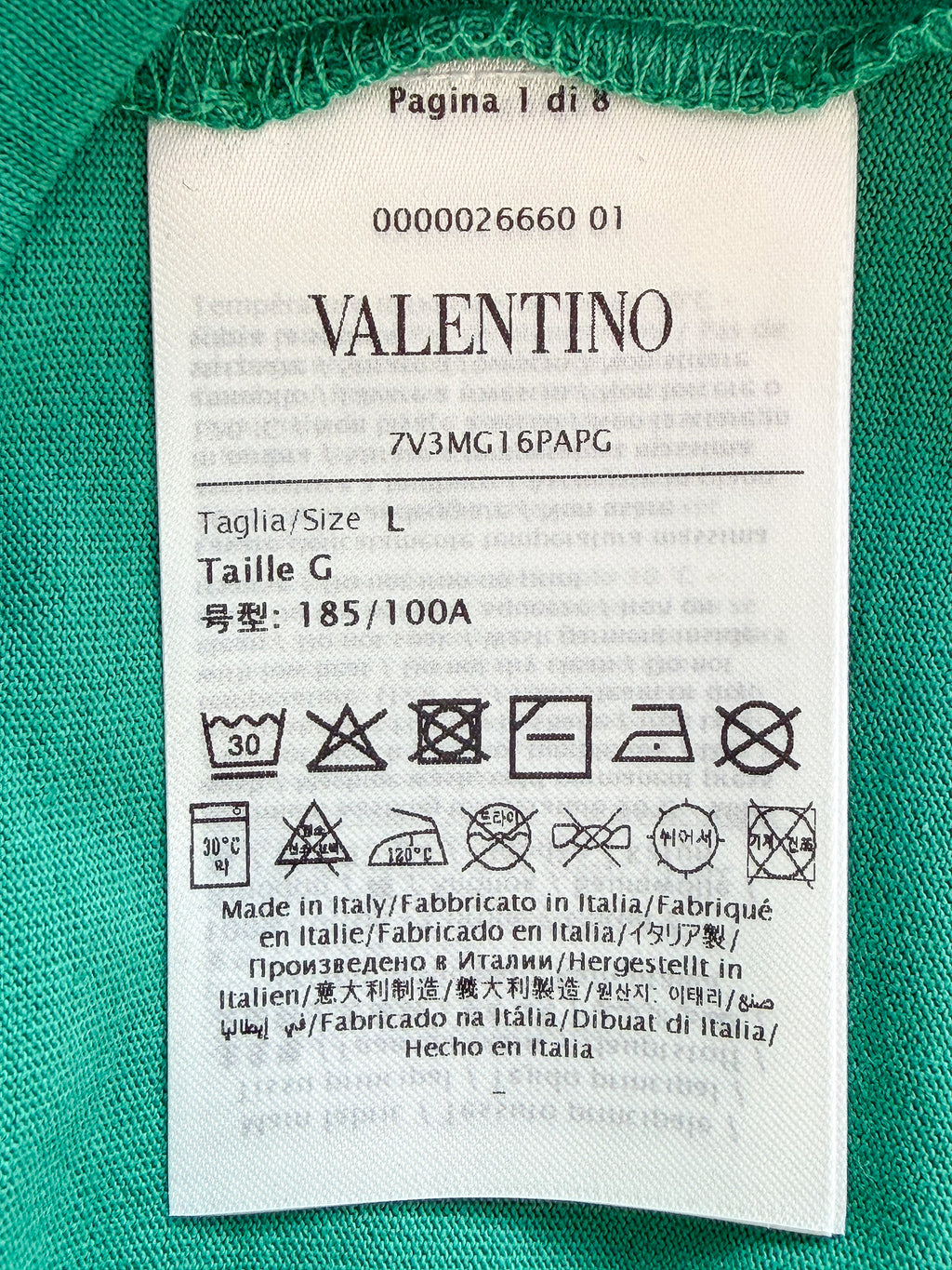 Valentino Green 'Chez Valentino' Print T-shirt