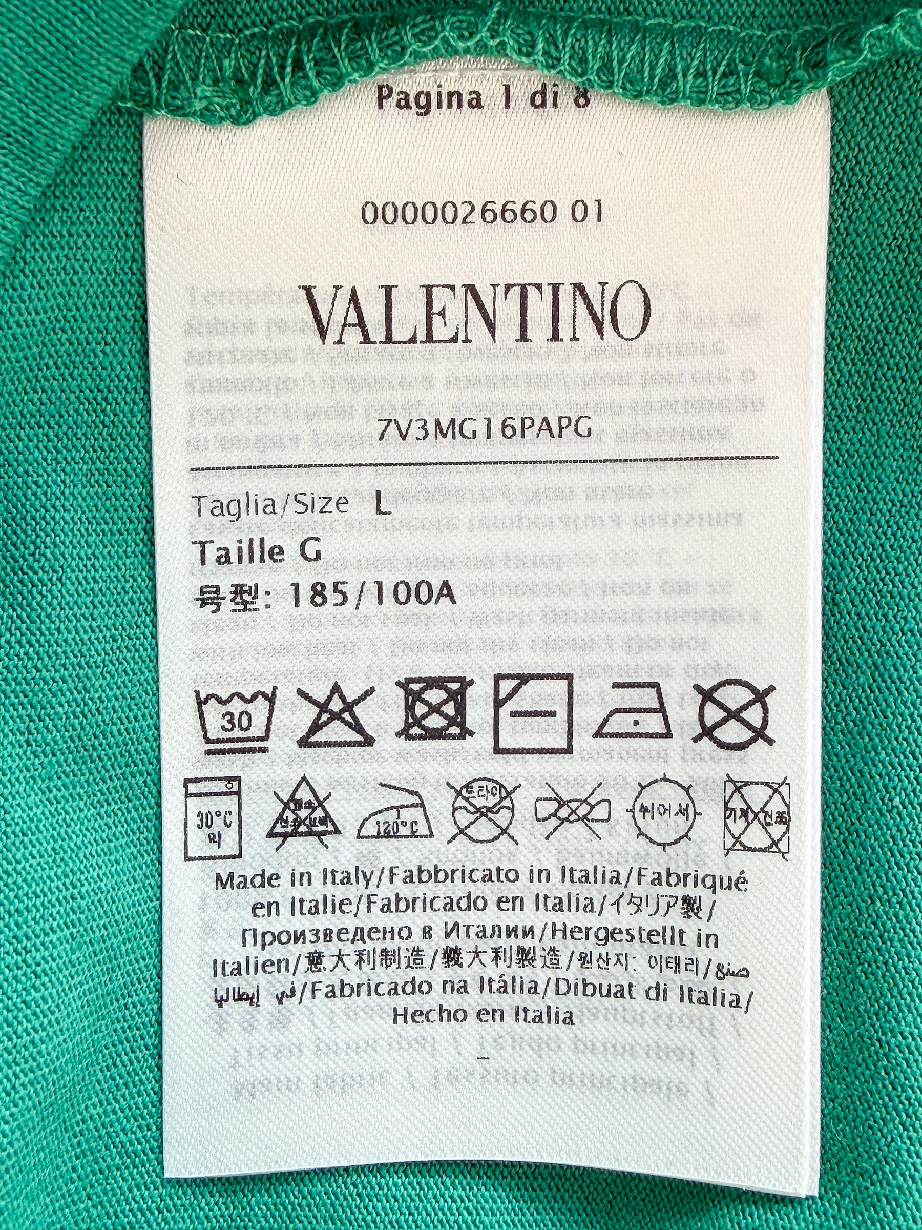 Valentino Green 'Chez Valentino' Print T-shirt