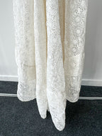 LoveShackFancy Bridal White Romantic Lace Bow Back Wedding Gown - House Of Huntington