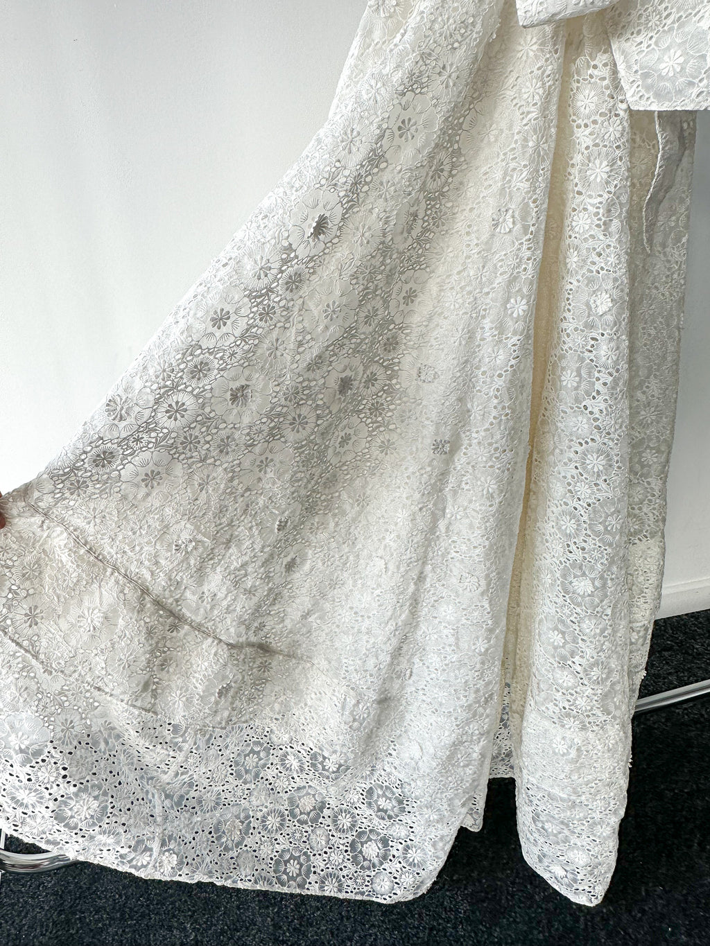 LoveShackFancy Bridal White Romantic Lace Bow Back Wedding Gown - House Of Huntington