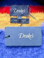 Drake's Shetland Jumper In Multi Coloured Stripe