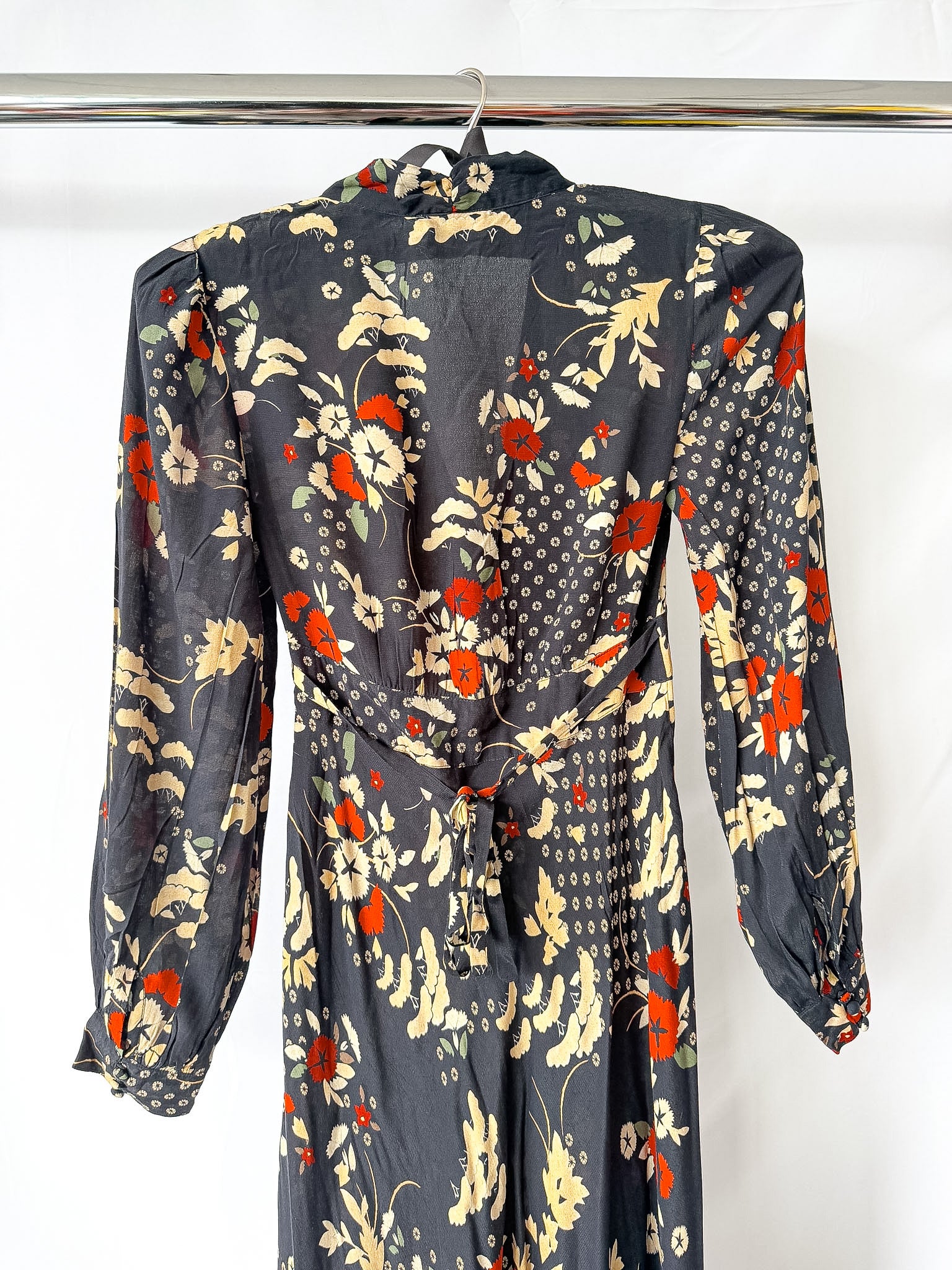 Rixo London Black Trula Floral-Print Maxi Dress