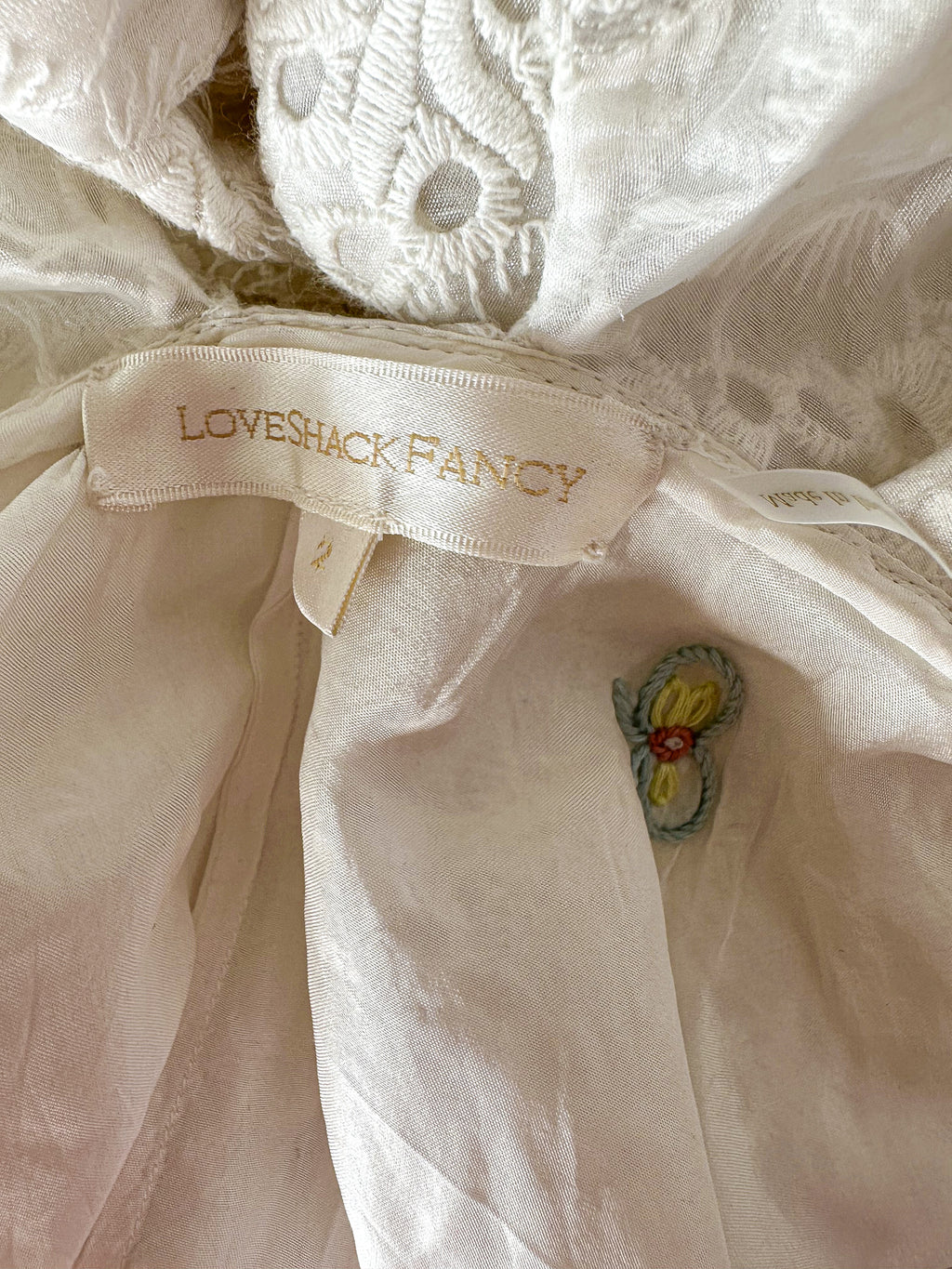 LoveShackFancy Bridal White Romantic Lace Bow Back Wedding Gown - House Of Huntington