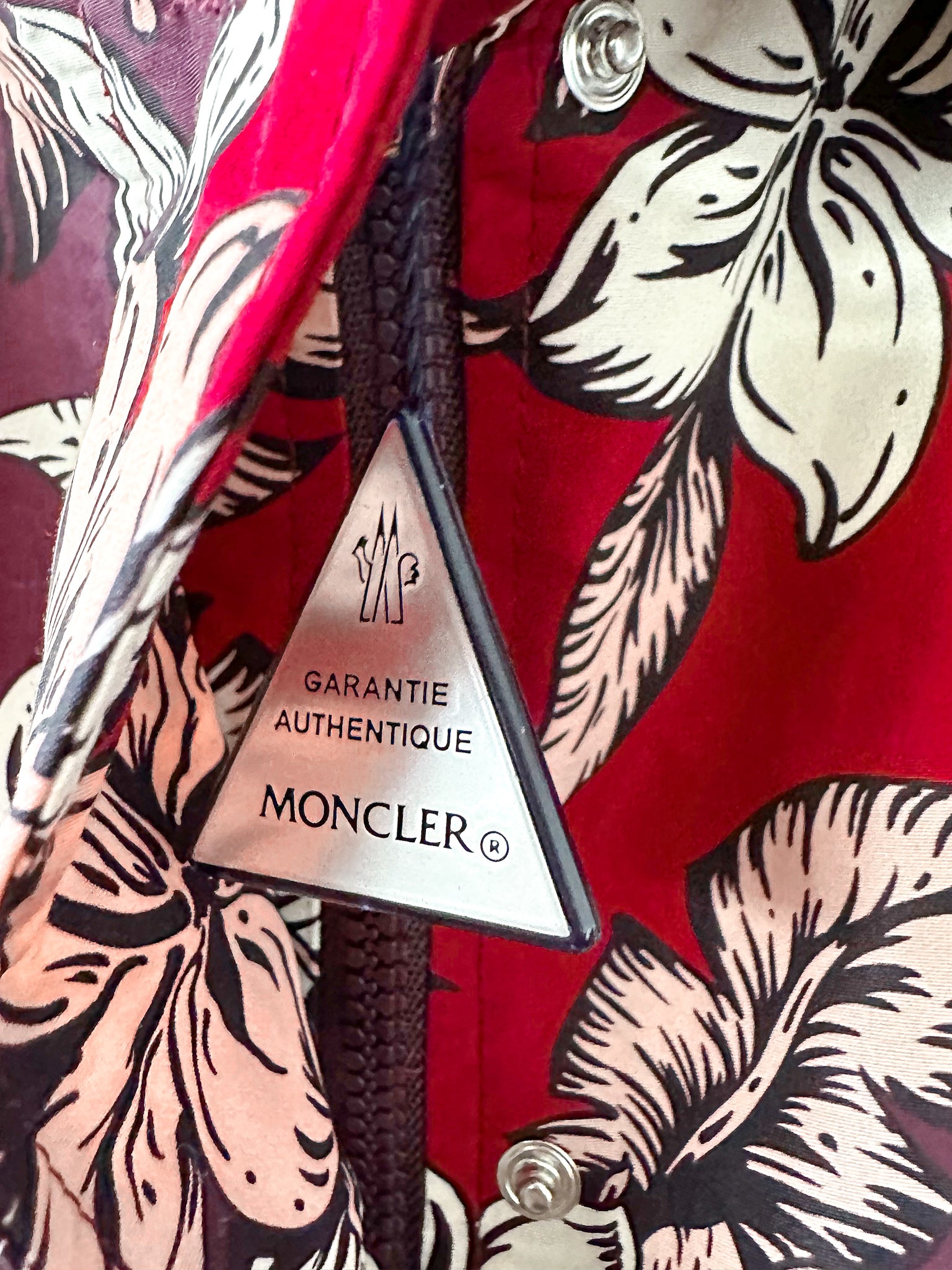 Moncler Astrophy Floral Jacket Burgundy