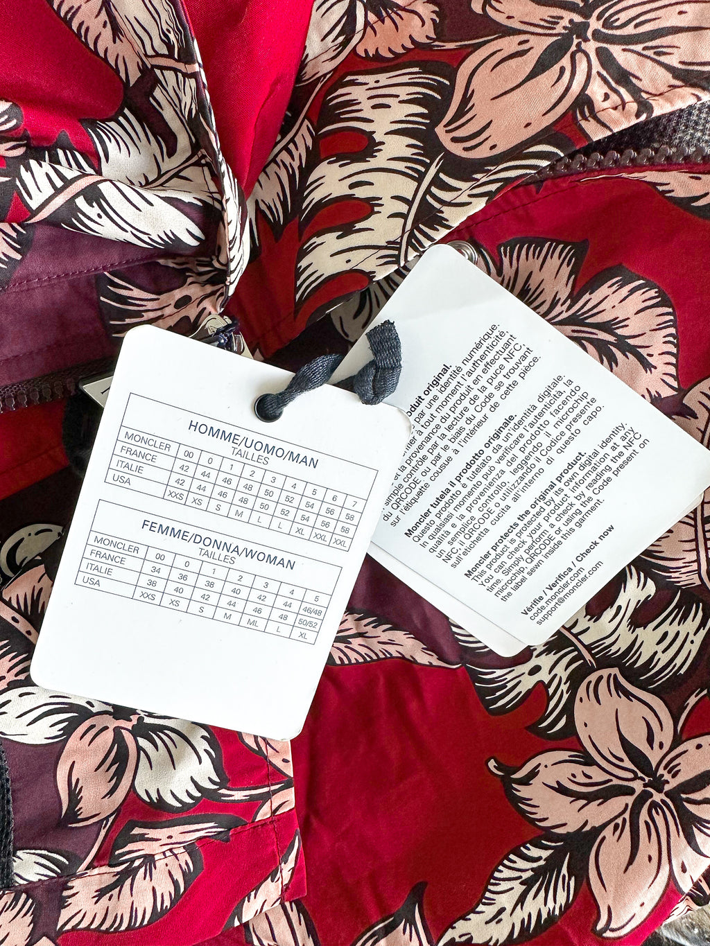 Moncler Astrophy Floral Jacket Burgundy