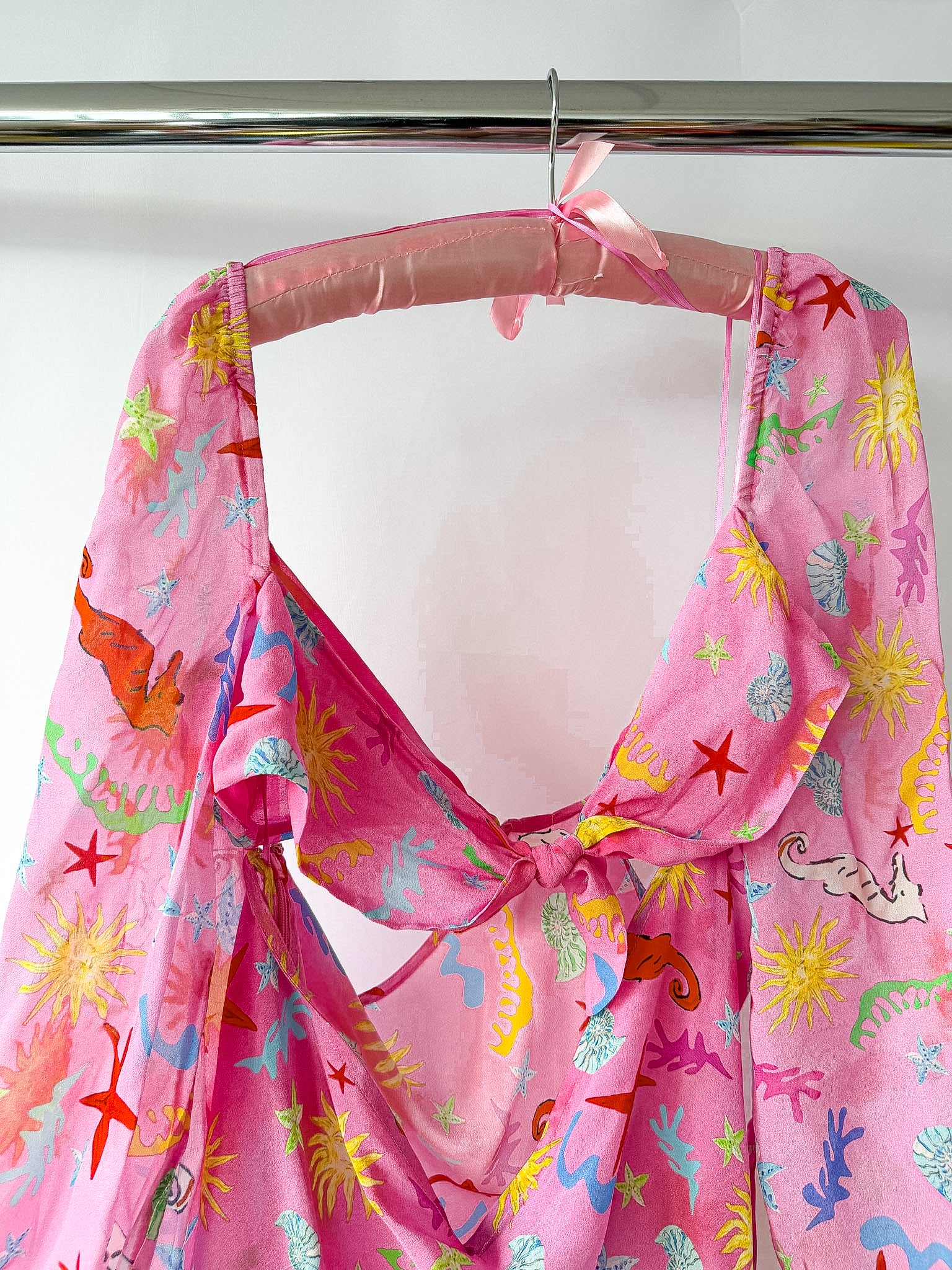 Rixo London Kamilla Pink Seahorse Starfish Print Dress