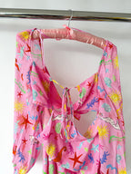 Rixo London Kamilla Pink Seahorse Starfish Print Dress
