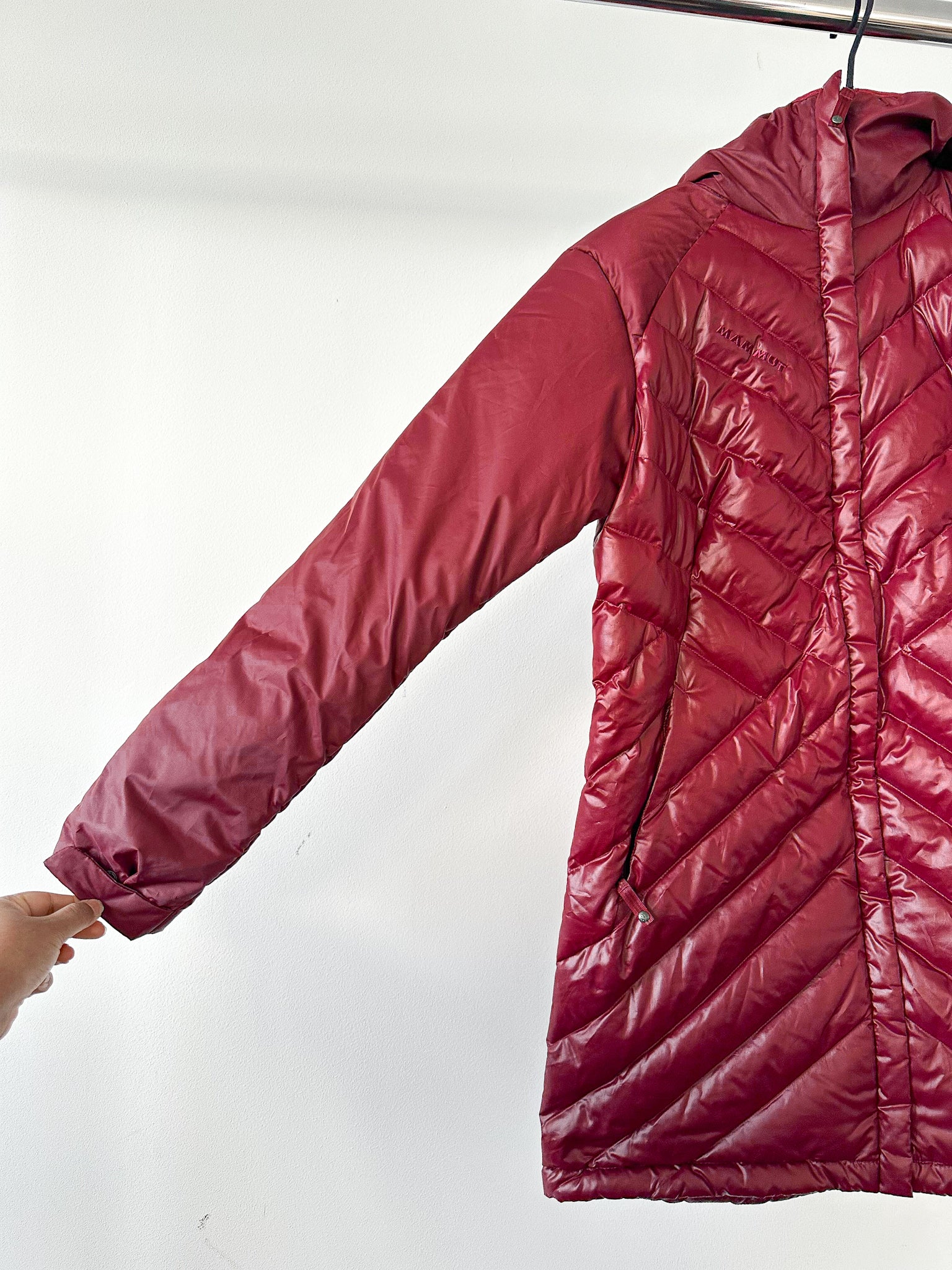 후드가 달린 파카 여성용 마모트 스노우 덕 다운 화이트혼