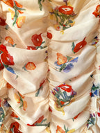 De La Vali Yellow Floral Print Georgette Pampapato Versailles Garden Midi Dress