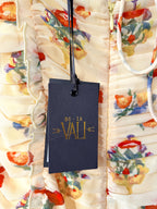 De La Vali Yellow Floral Print Georgette Pampapato Versailles Garden Midi Dress
