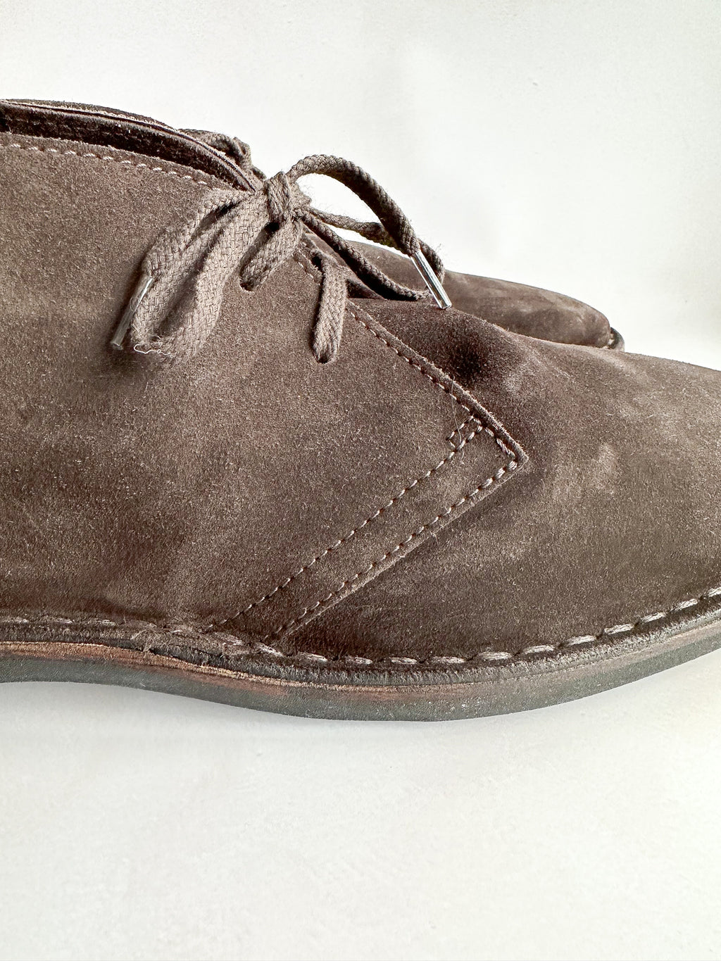 Drake's Clifford Desert Boot Dark Brown Roughout Suede with Rubber Sole