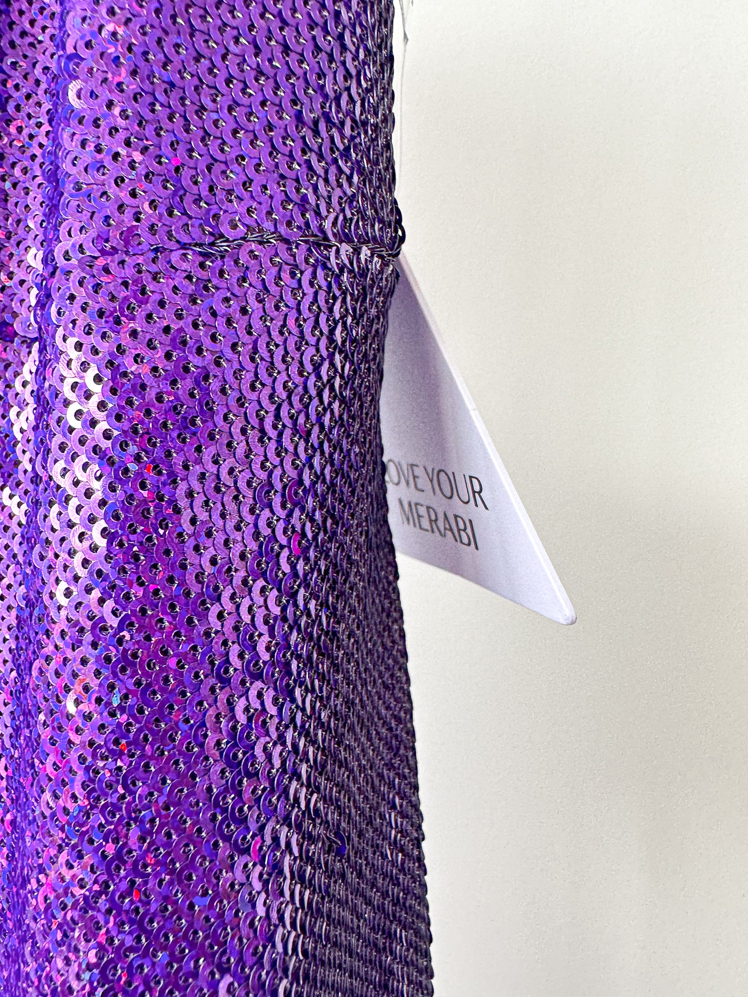 Nadine Merabi Sabrina High Shine Purple Full Sequinned Jumpsuit