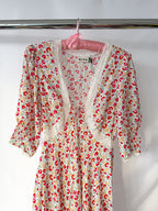 Rixo London Amina Pansy Floral Print Woven Midi Dress
