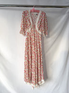 Rixo London Amina Pansy Floral Print Woven Midi Dress