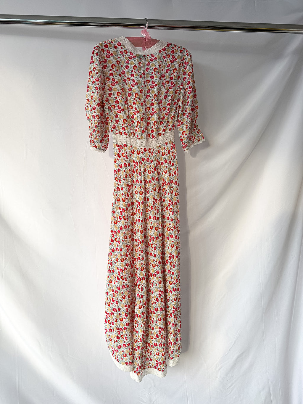 Rixo London Amina Pansy Floral Print Woven Midi Dress
