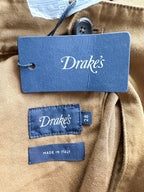 Drake's Brown Single Pleat Chino