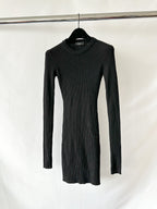 Wardrobe NYC Black Merino Wool Ribbed Knit Mini Jumper Dress