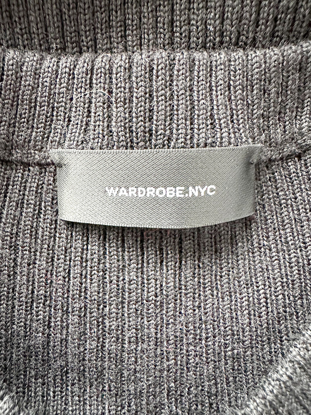 Wardrobe NYC Black Merino Wool Ribbed Knit Mini Jumper Dress