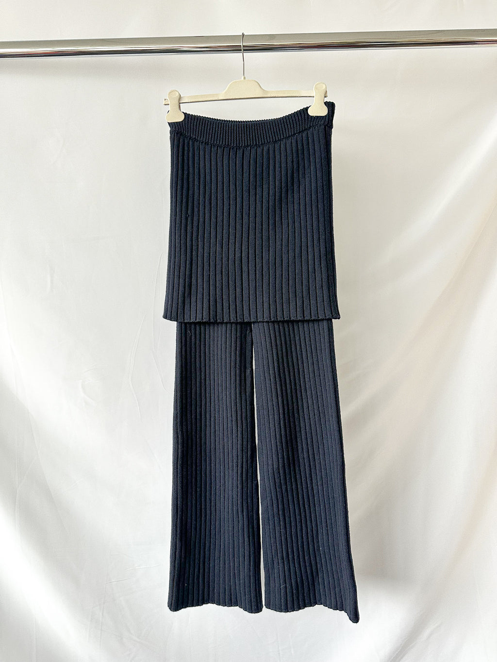 Loewe Layered Skirt Flared Leg Wool Trousers