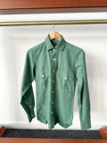 Drake's Green Brushed Cotton Work Shirt