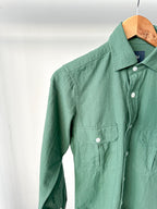 Drake's Green Brushed Cotton Work Shirt